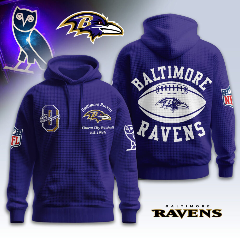Baltimore Ravens | Premium NFL x OVO 3D Waffle Hoodie TD