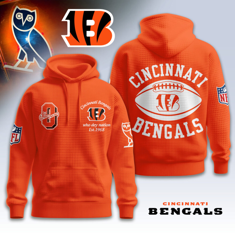 Cincinnati Bengals | Premium NFL x OVO 3D Waffle Hoodie TD