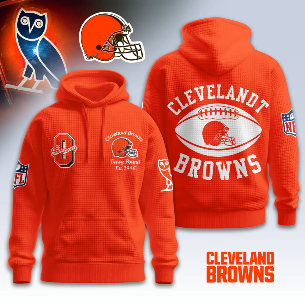 Cleveland Browns | Premium NFL x OVO 3D Waffle Hoodie TD