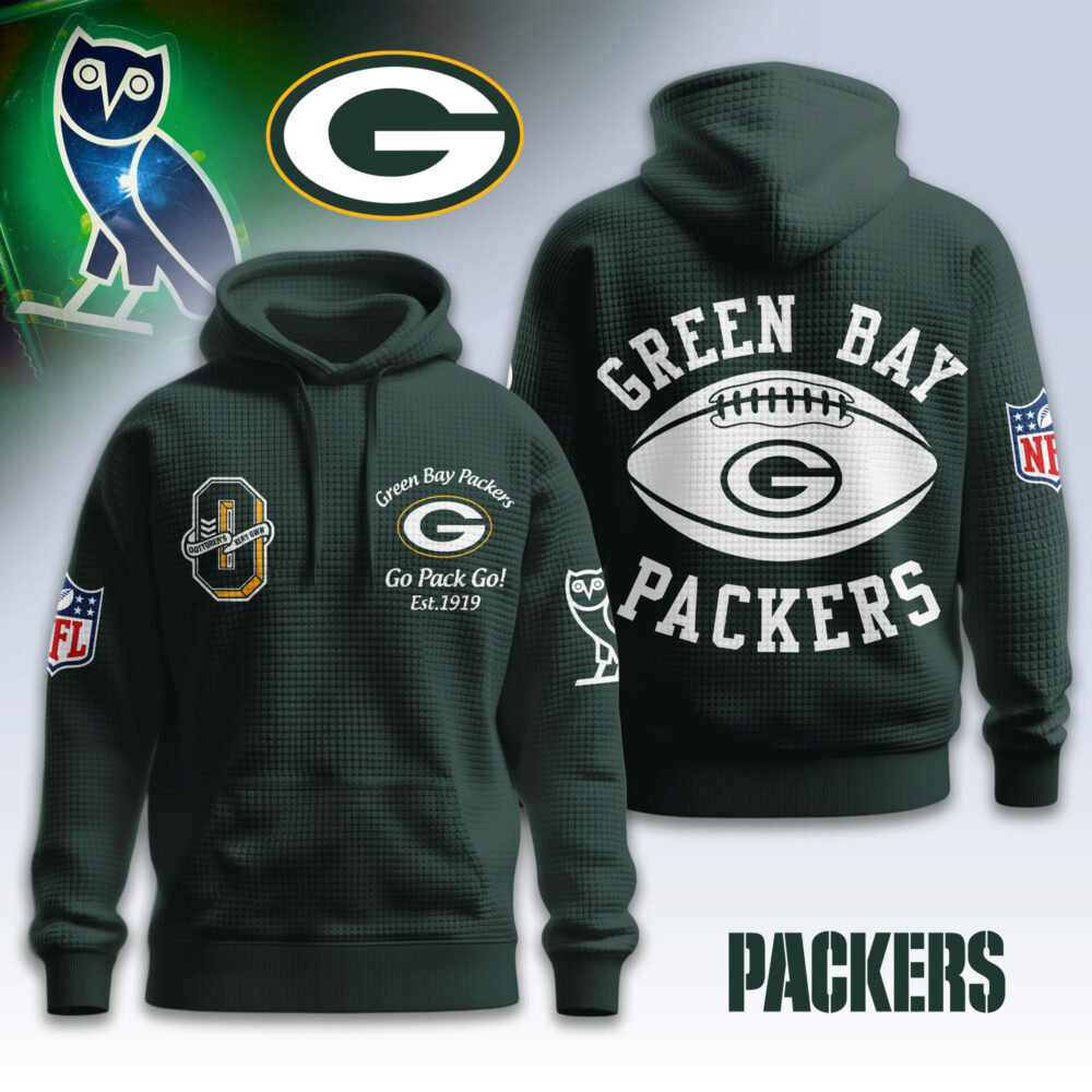 Green Bay Packers | Premium NFL x OVO 3D Waffle Hoodie TD