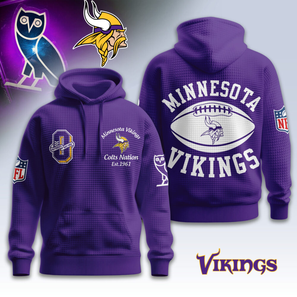 Minnesota Vikings | Premium NFL x OVO 3D Waffle Hoodie TD