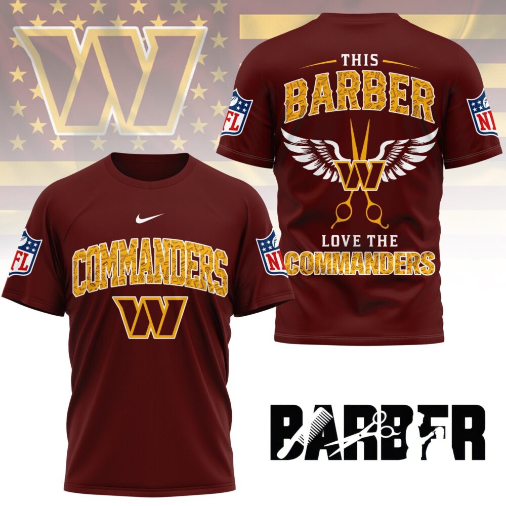 Washington Commanders | Premium NFL Barber Fan 3D Shirt NY