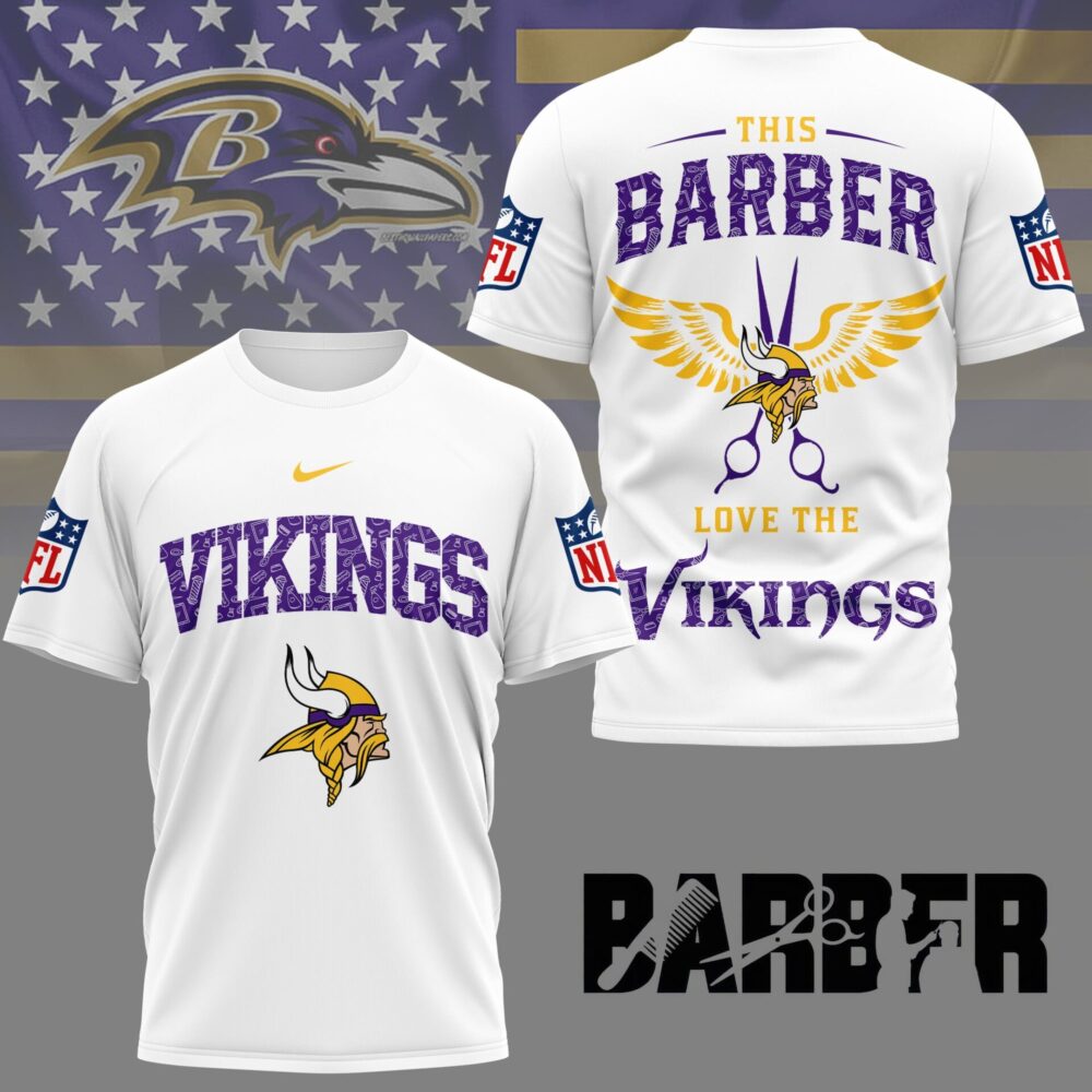 Minnesota Vikings | Premium NFL Barber Fan 3D Shirt NY