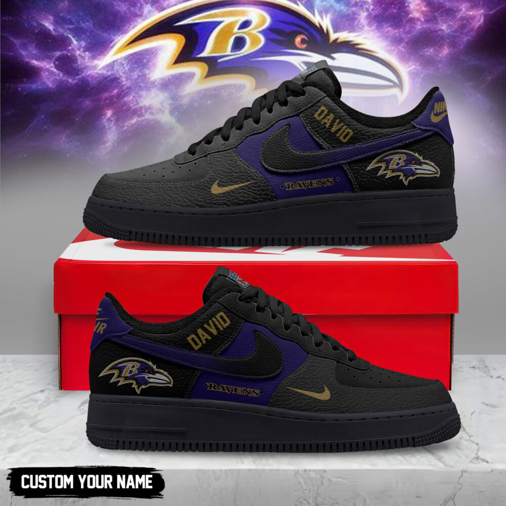 Baltimore Ravens | Premium NFL Black in Black AF1 TD
