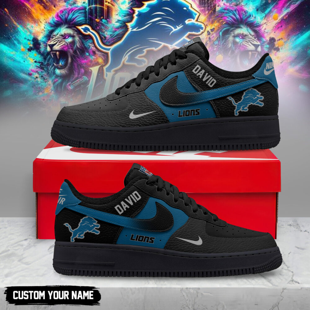 Detroit Lions | Premium NFL Black in Black AF1 TD