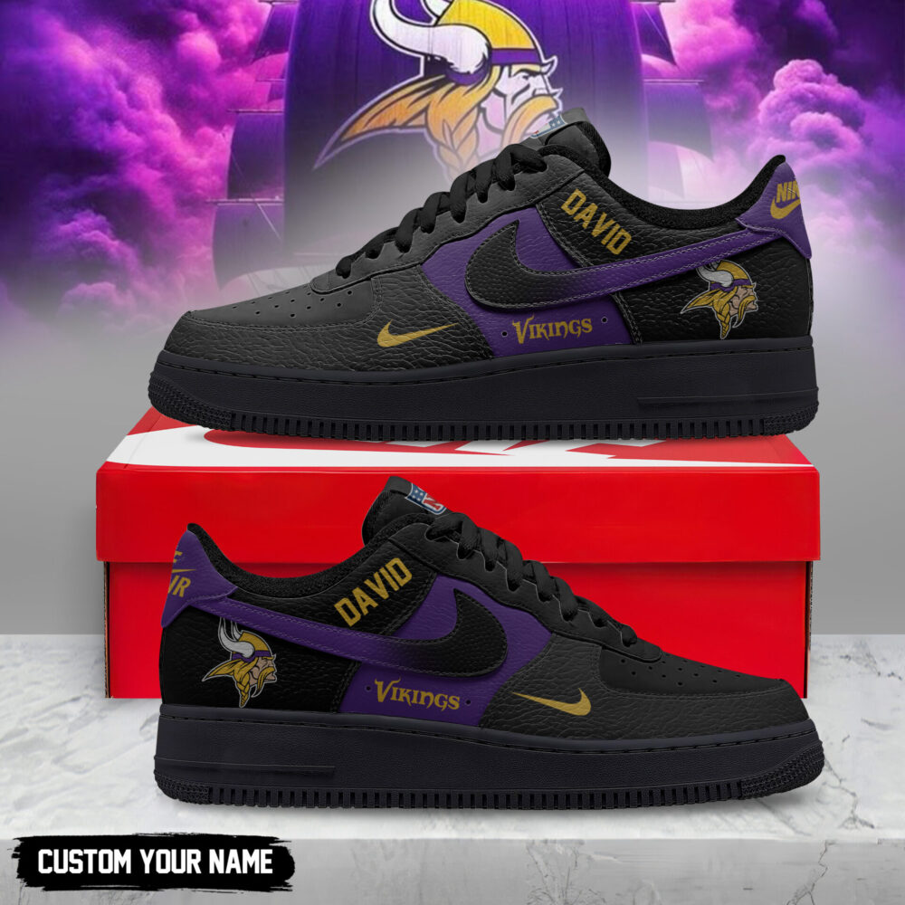 Minnesota Vikings | Premium NFL Black in Black AF1 TD