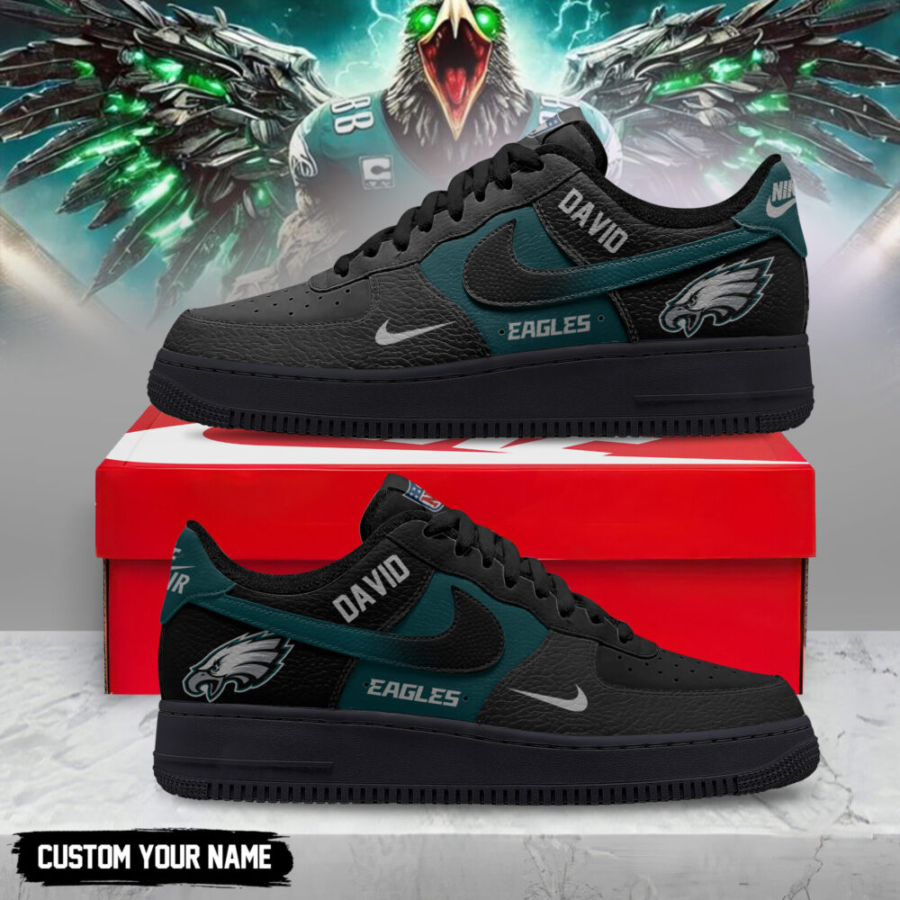 Philadelphia Eagles | Premium NFL Black in Black AF1 TD