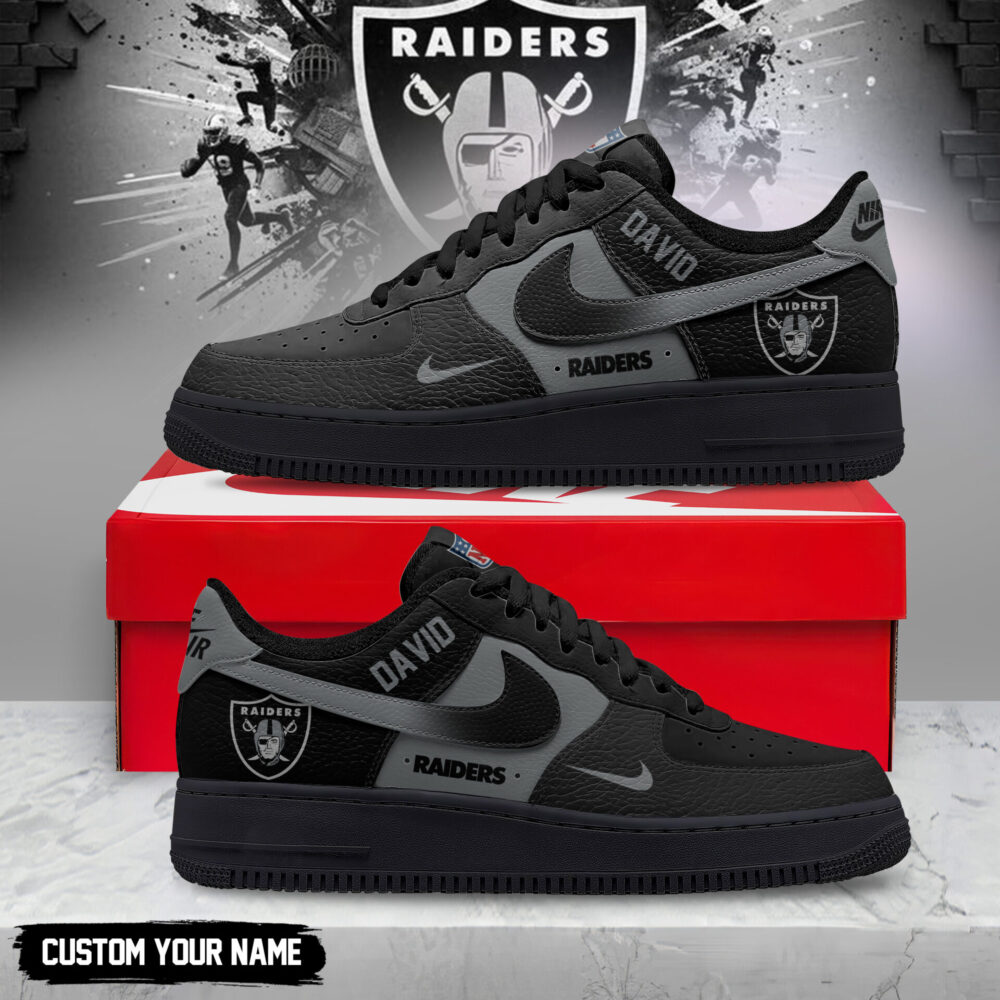 Las Vegas Raiders | Premium NFL Black in Black AF1 TD