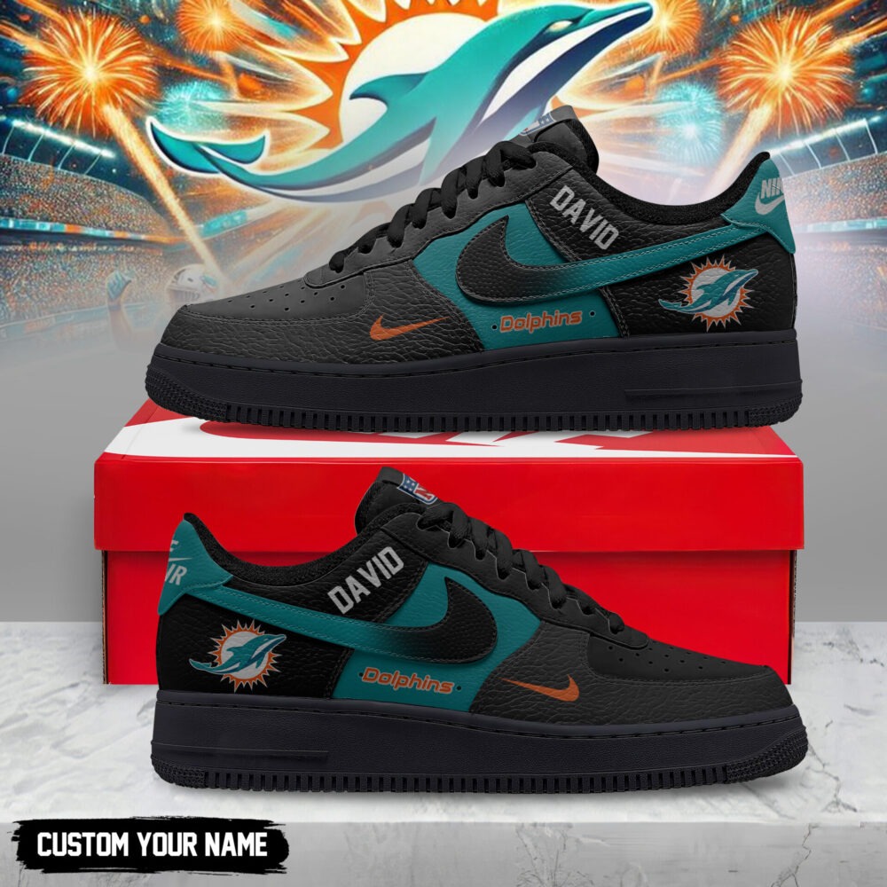 Miami Dolphins | Premium NFL Black in Black AF1 TD
