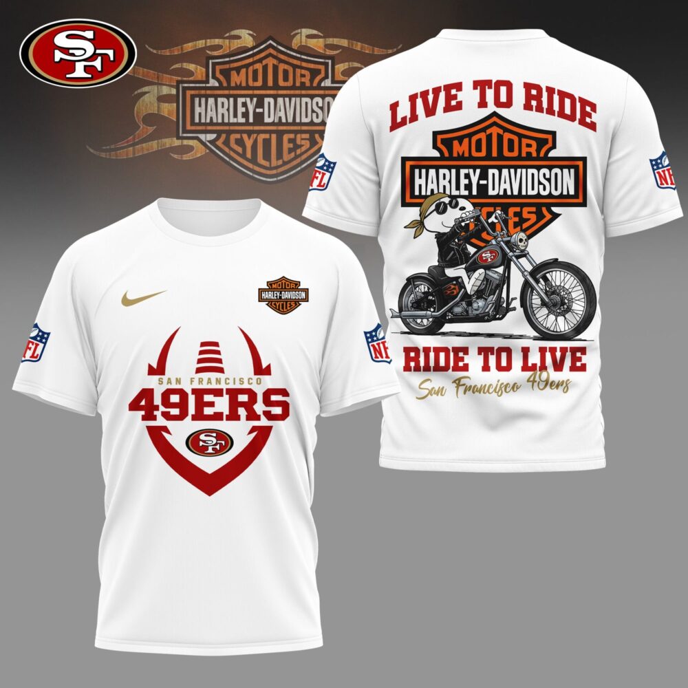 San Francisco 49ers | Premium NFL Snoopy Harley Davidson 3D Shirt NY