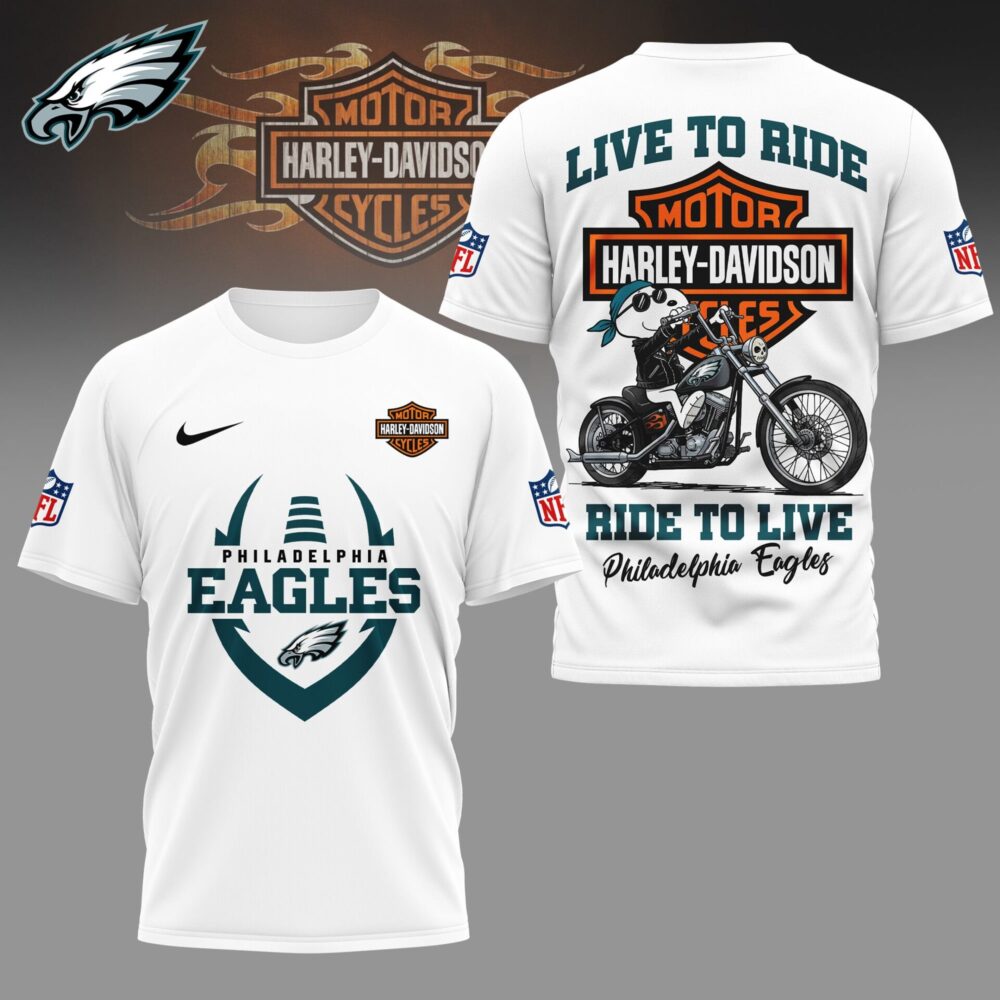 Philadelphia Eagles | Premium NFL Snoopy Harley Davidson 3D Shirt NY