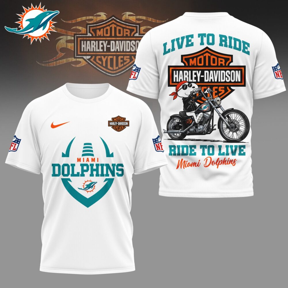 Miami Dolphins | Premium NFL Snoopy Harley Davidson 3D Shirt NY
