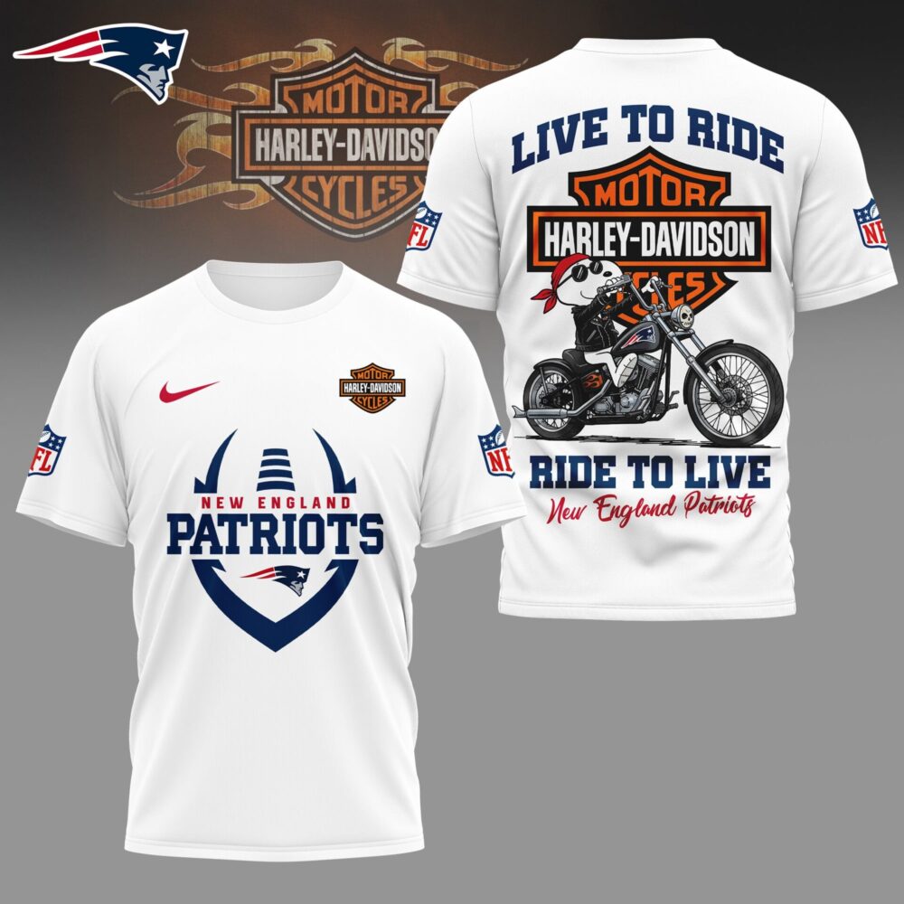 New England Patriots | Premium NFL Snoopy Harley Davidson 3D Shirt NY