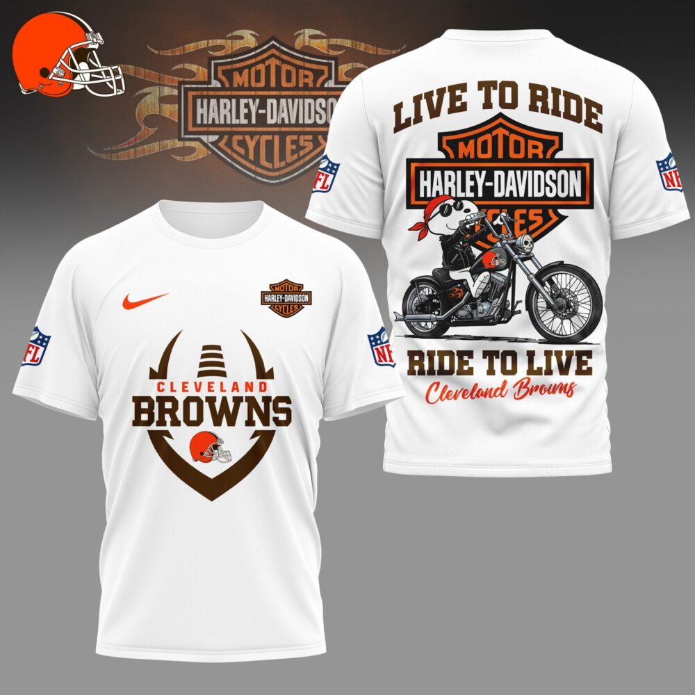 Cleveland Browns | Premium NFL Snoopy Harley Davidson 3D Shirt NY