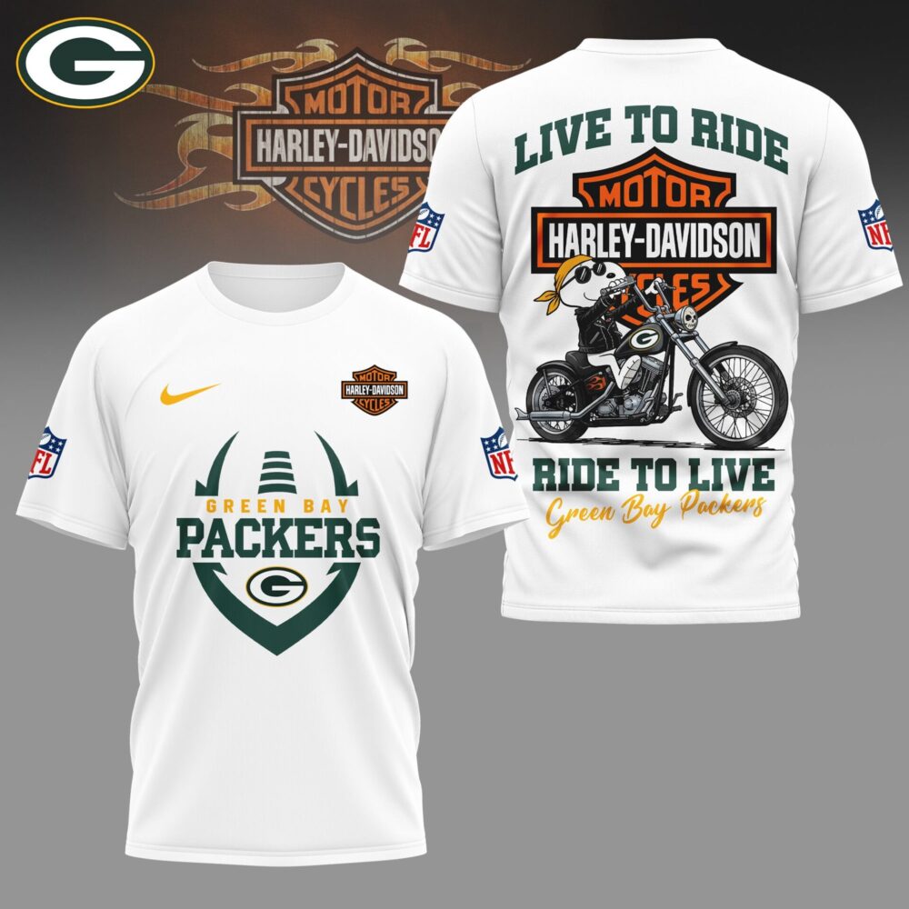 Green Bay Packers | Premium NFL Snoopy Harley Davidson 3D Shirt NY