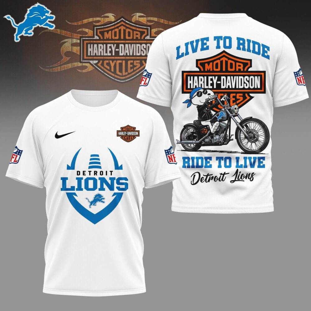 Detroit Lions | Premium NFL Snoopy Harley Davidson 3D Shirt NY
