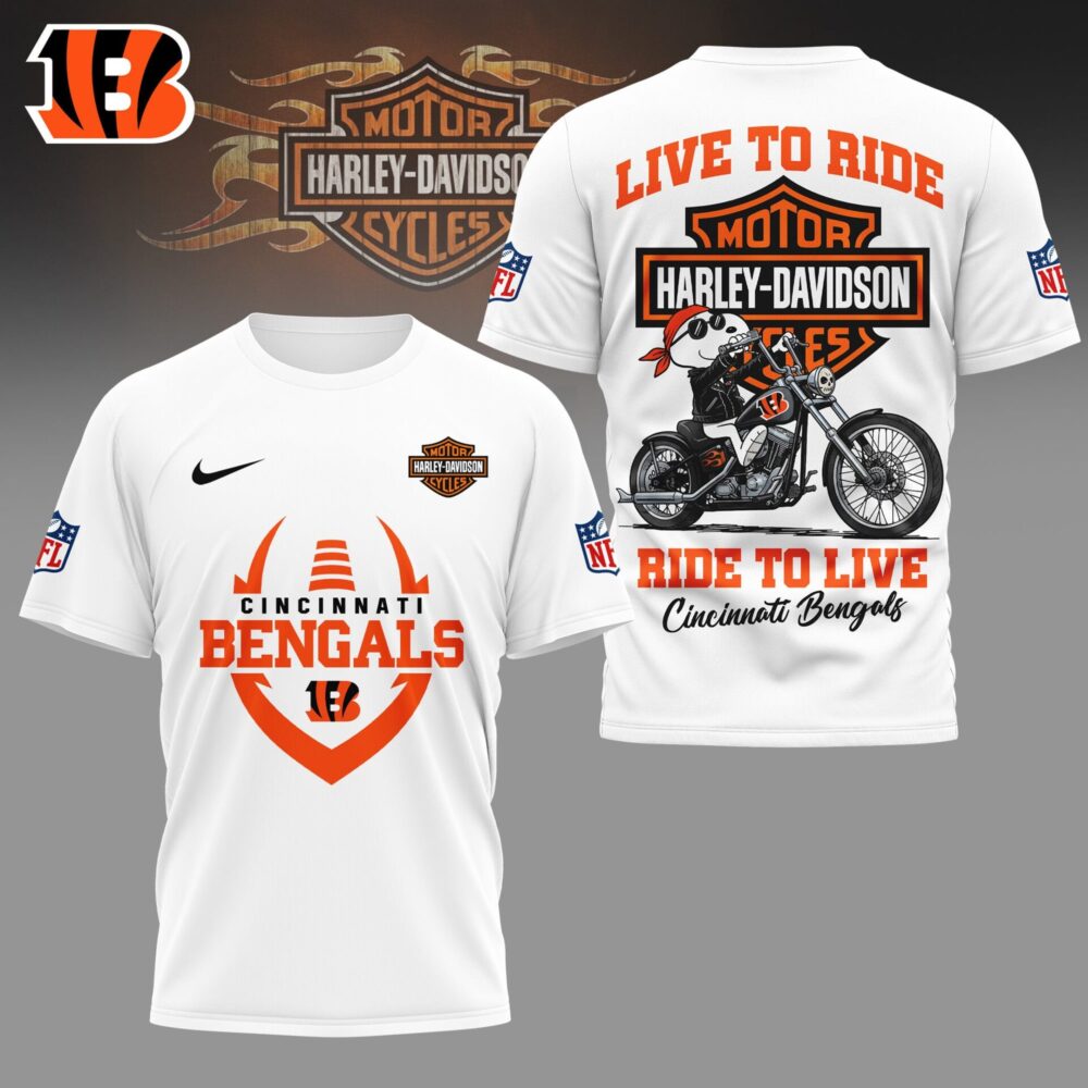 Cincinnati Bengals | Premium NFL Snoopy Harley Davidson 3D Shirt NY