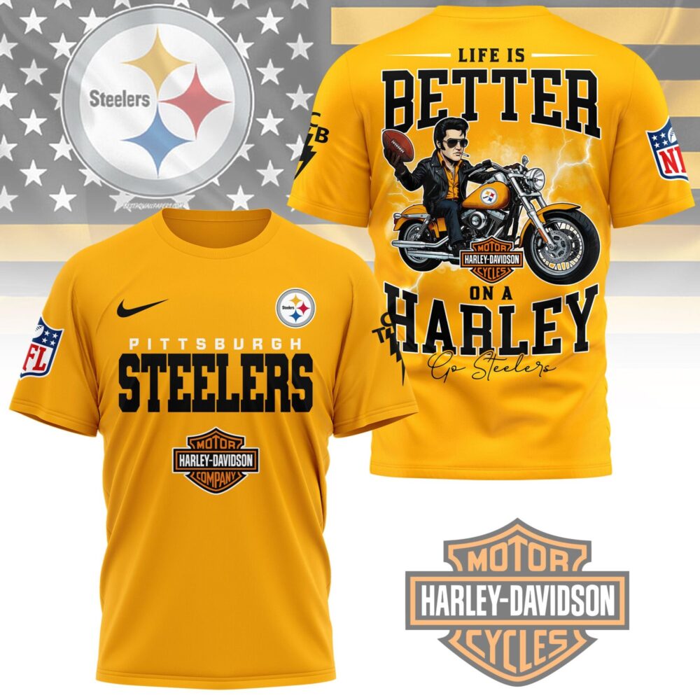 Pittsburgh Steelers | Premium NFL Elvis Presley Harley Davidson 3D Shirt NY