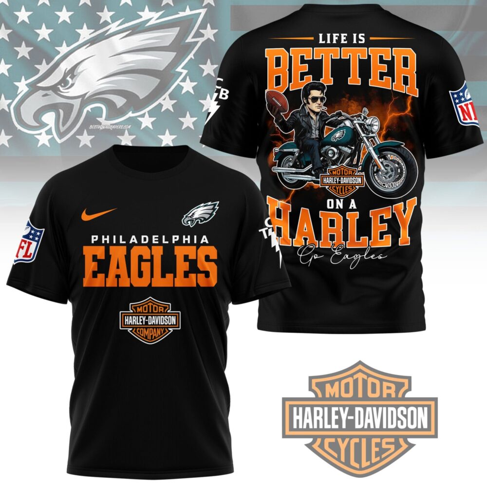 Philadelphia Eagles | Premium NFL Elvis Presley Harley Davidson 3D Shirt NY