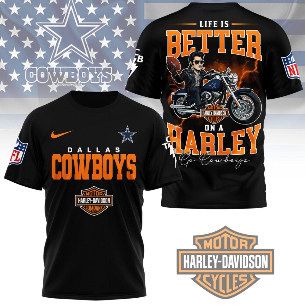 Dallas Cowboys | Premium NFL Elvis Presley Harley Davidson 3D Shirt NY