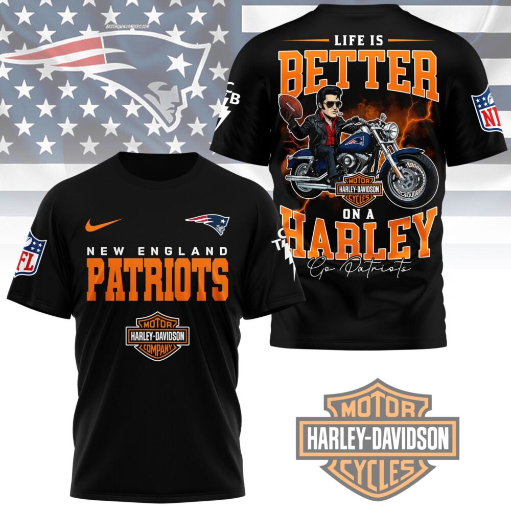 New England Patriots | Premium NFL Elvis Presley Harley Davidson 3D Shirt NY