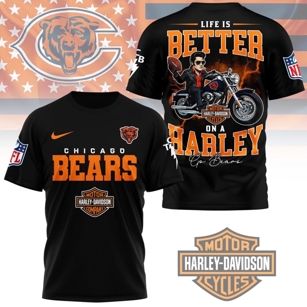 Chicago Bears | Premium NFL Elvis Presley Harley Davidson 3D Shirt NY