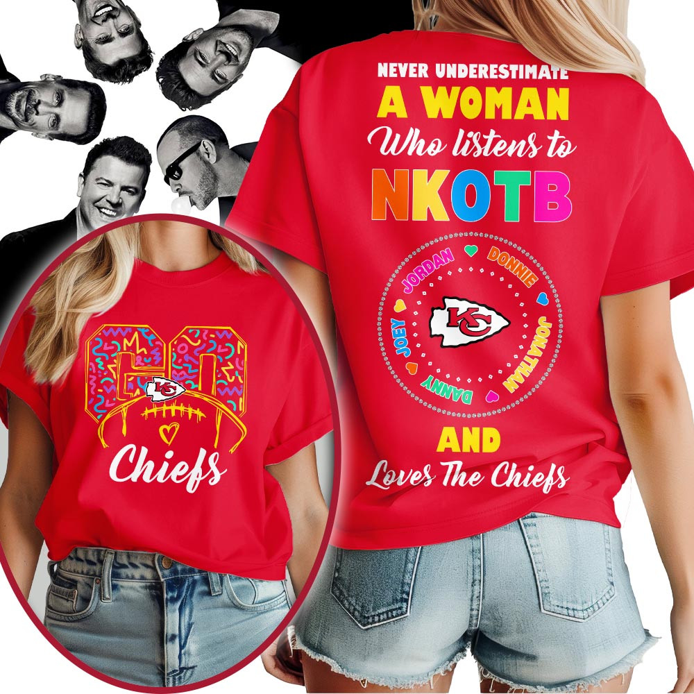 Kansas City Chiefs | Premium NFL x NKOTB Fan 3D Shirt MM - 2XL, Red
