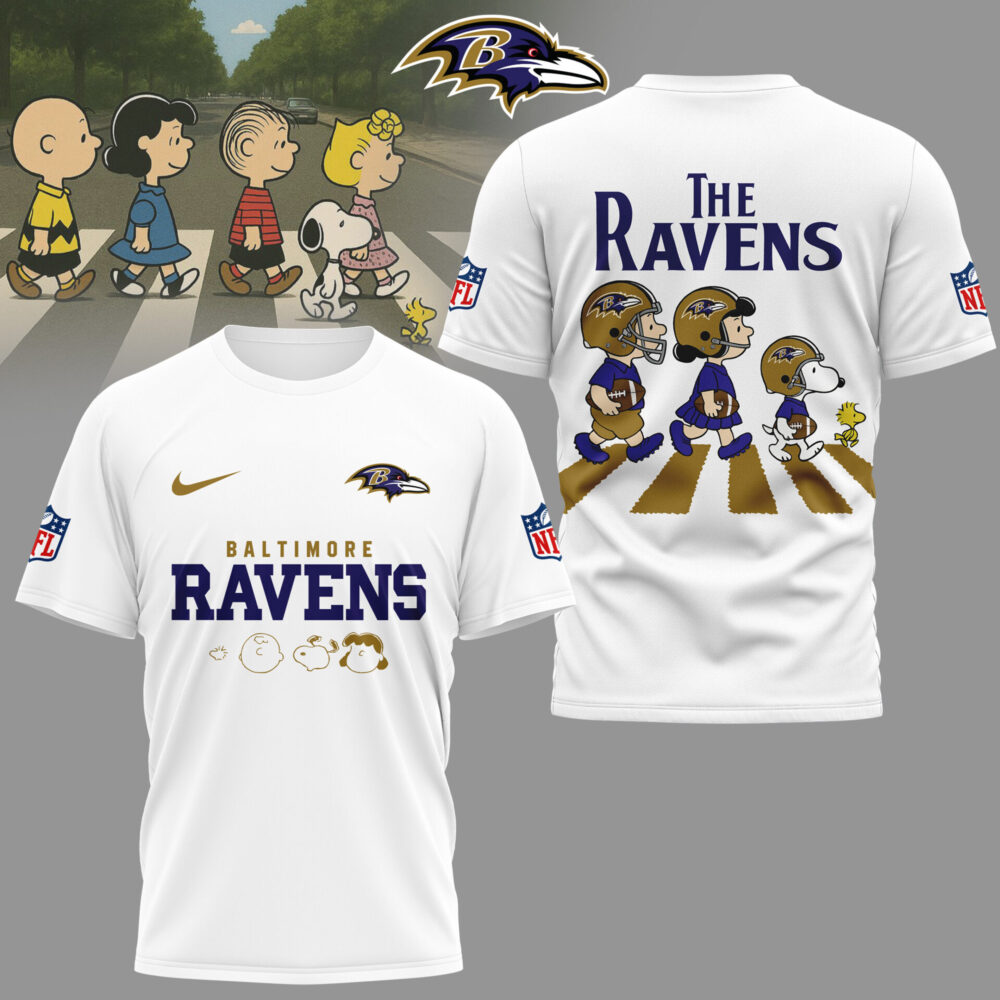 Baltimore Ravens | Premium NFL Snoopy Abbey Road 3D Shirt