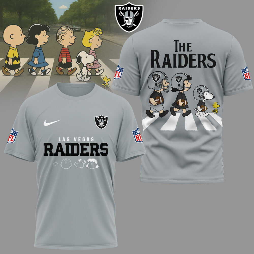 Las Vegas Raiders | Premium NFL Snoopy Abbey Road 3D Shirt - Gray