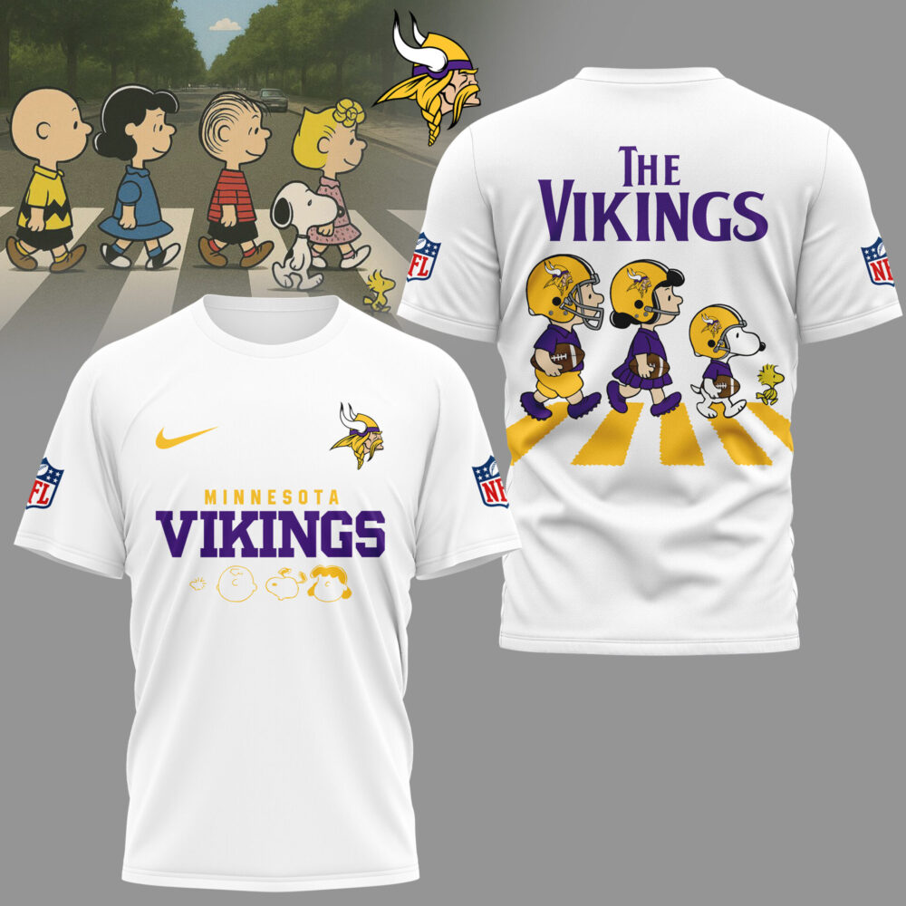 Minnesota Vikings | Premium NFL Snoopy Abbey Road 3D Shirt