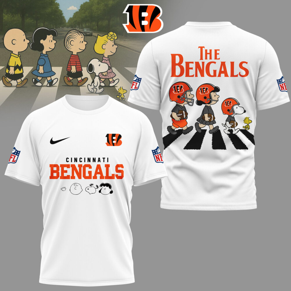 Cincinnati Bengals | Premium NFL Snoopy Abbey Road 3D Shirt