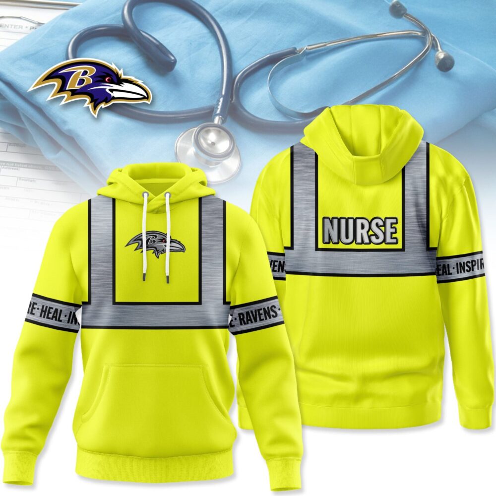 Baltimore Ravens | Premium NFL Nurse Safrty Hi Vis Hoodie NY