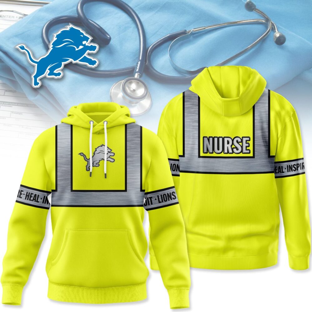 Detroit Lions | Premium NFL Nurse Safrty Hi Vis Hoodie NY