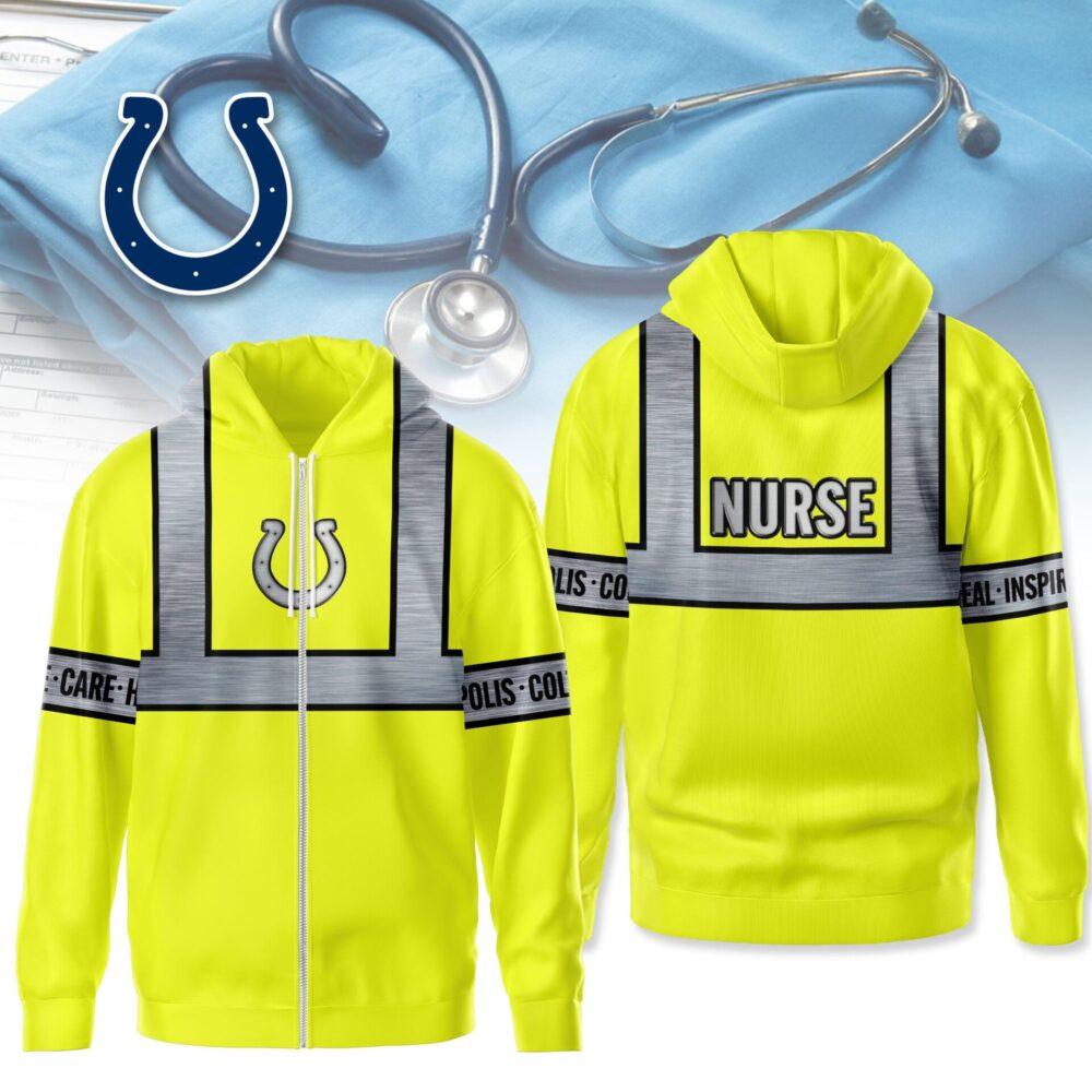 Indianapolis Colts | Premium NFL Nurse Safrty Hi Vis Hoodie NY