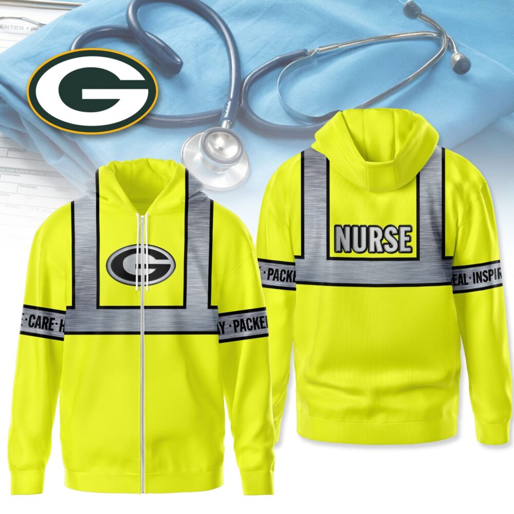 Green Bay Packers | Premium NFL Nurse Safrty Hi Vis Hoodie NY