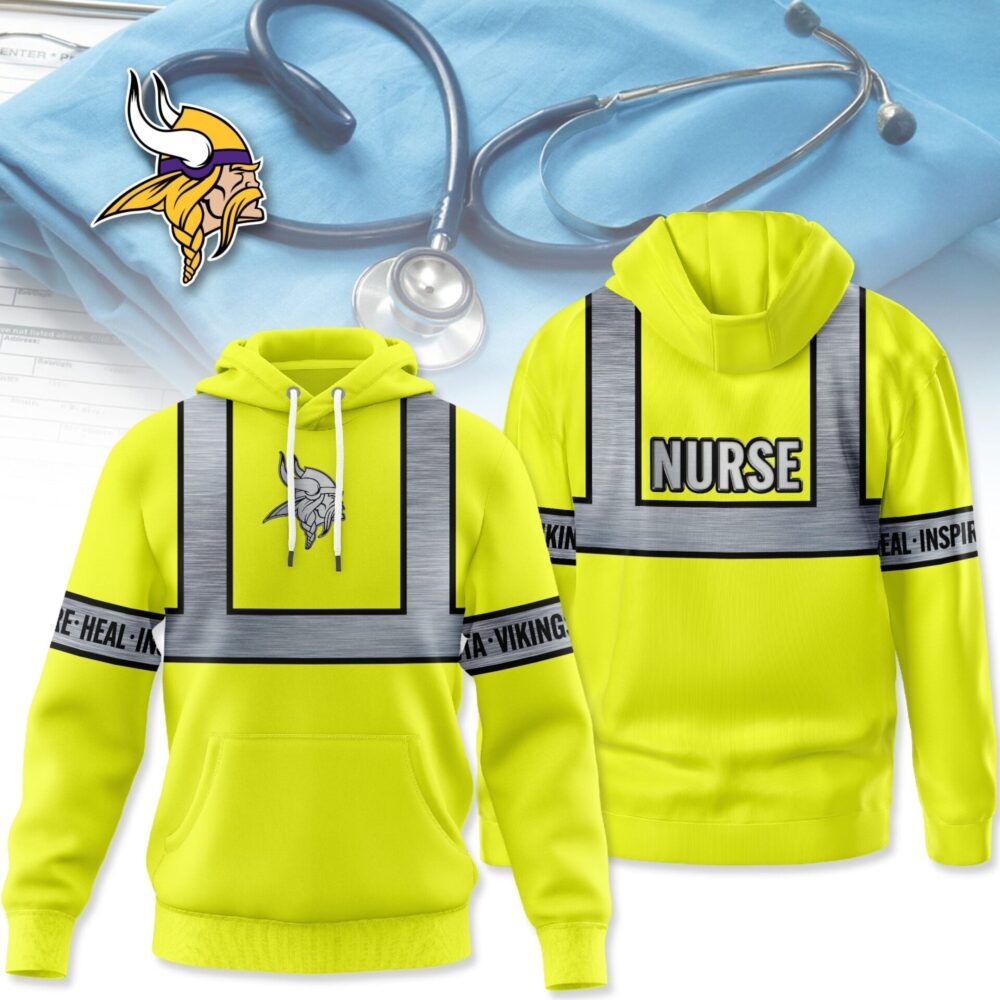 Minnesota Vikings | Premium NFL Nurse Safrty Hi Vis Hoodie NY