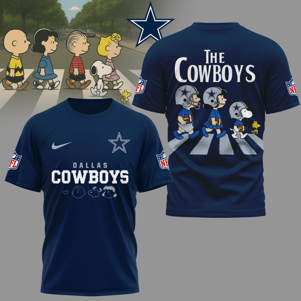 Dallas Cowboys | Premium NFL Snoopy Abbey Road 3D Shirt - Blue