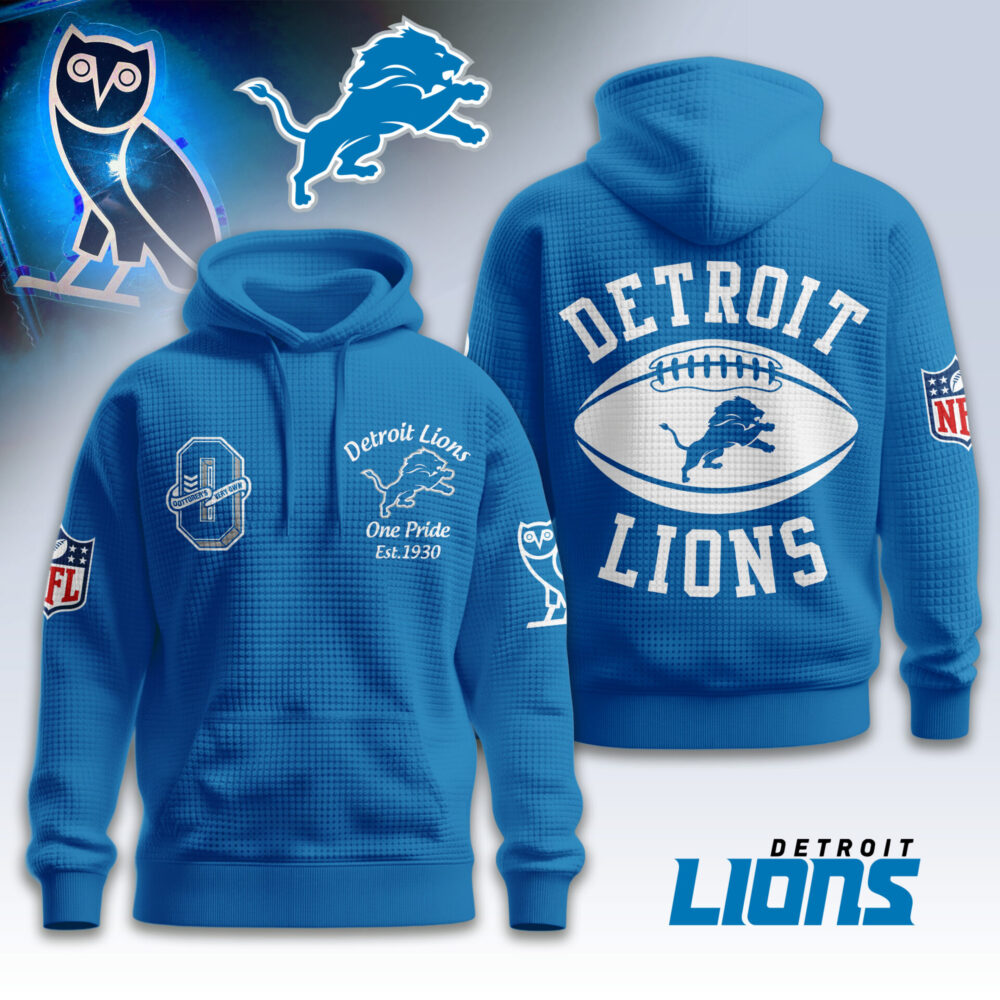 Detroit Lions | Premium NFL OVO 3D Waffle Hoodie TD