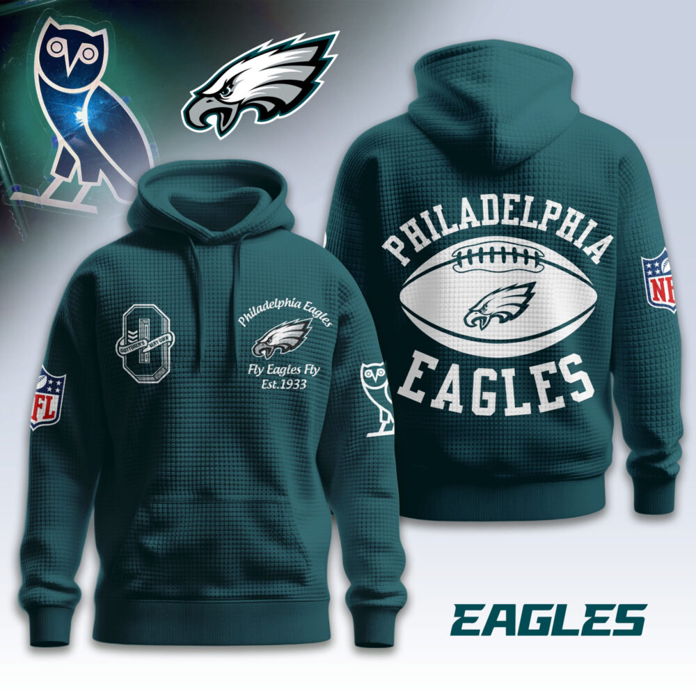 Philadelphia Eagles | Premium NFL OVO 3D Waffle Hoodie TD