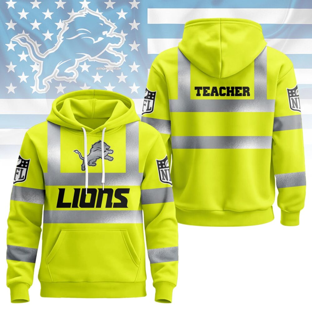 Detroit Lions | Premium NFL Teacher Safety Hi Vis Hoodie NY