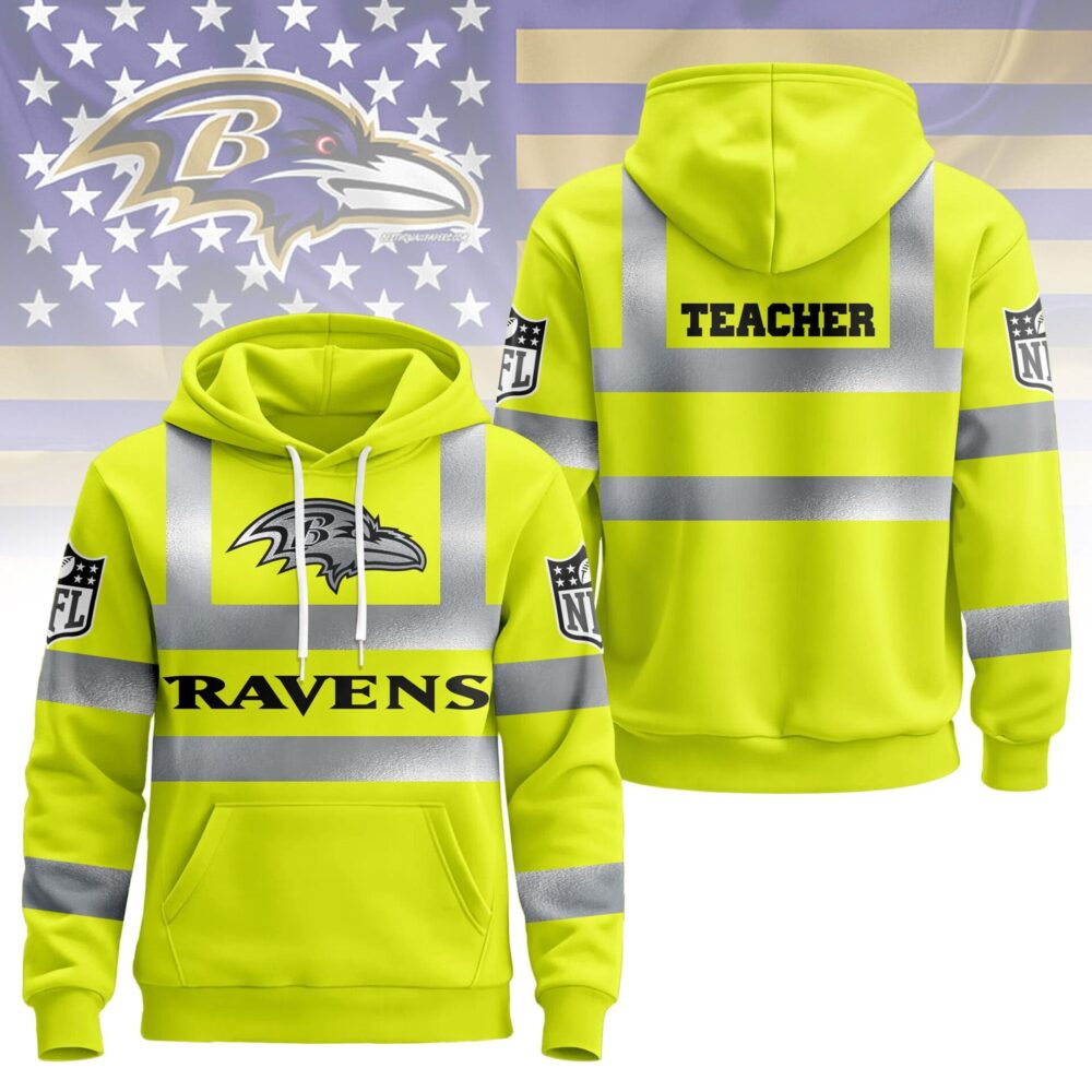 Baltimore Ravens | Premium NFL Teacher Safety Hi Vis Hoodie NY
