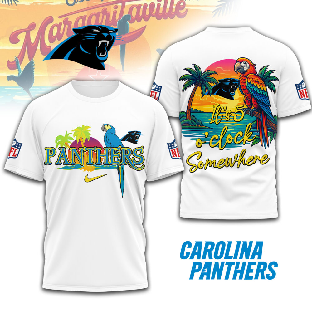 Carolina Panthers | Premium NFL Its 5 Oclock Somewhere 3D Shirt