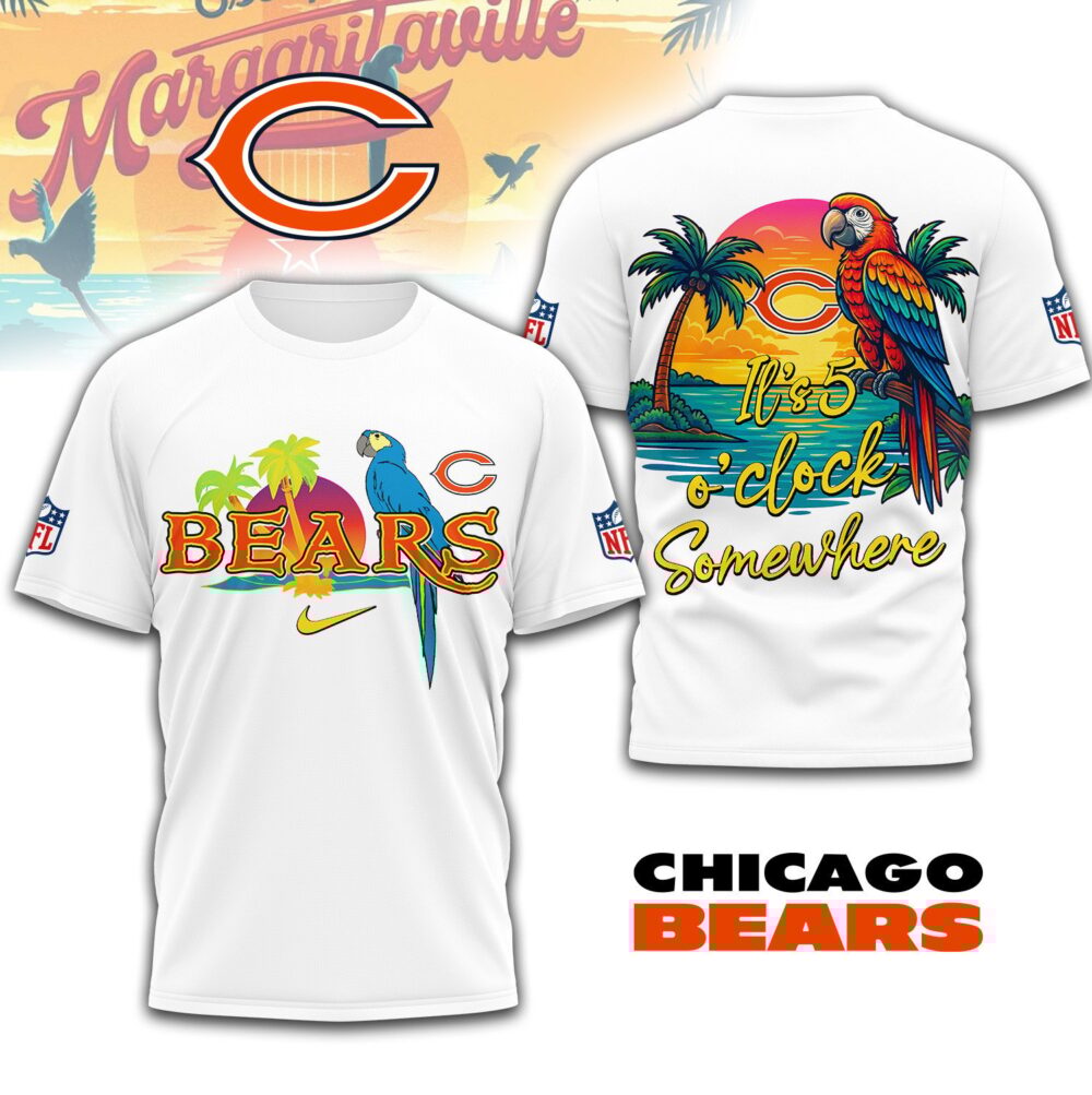 Chicago Bears | Premium NFL Its 5 Oclock Somewhere 3D Shirt