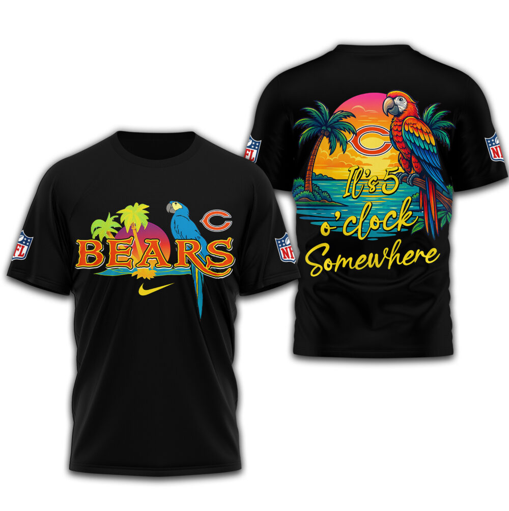 Chicago Bears | Premium NFL Its 5 Oclock Somewhere 3D Shirt