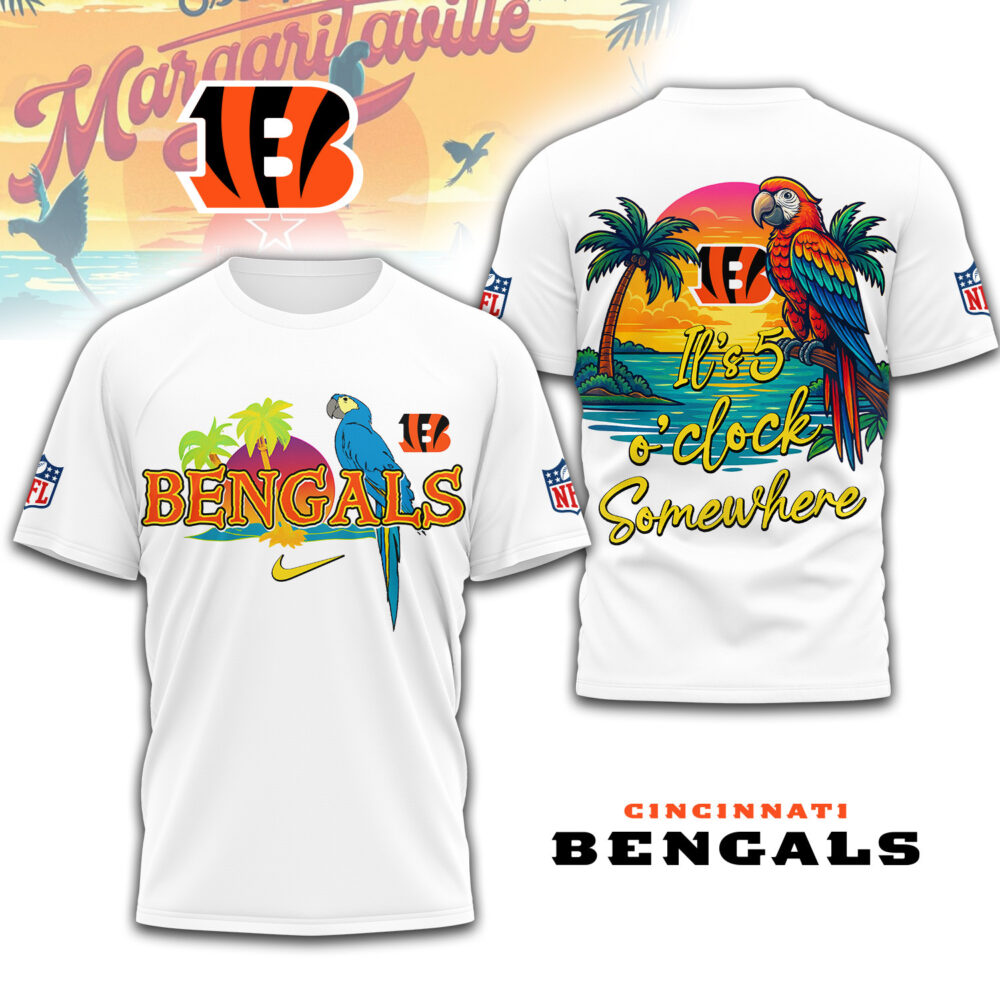 Cincinnati Bengals | Premium NFL Its 5 Oclock Somewhere 3D Shirt