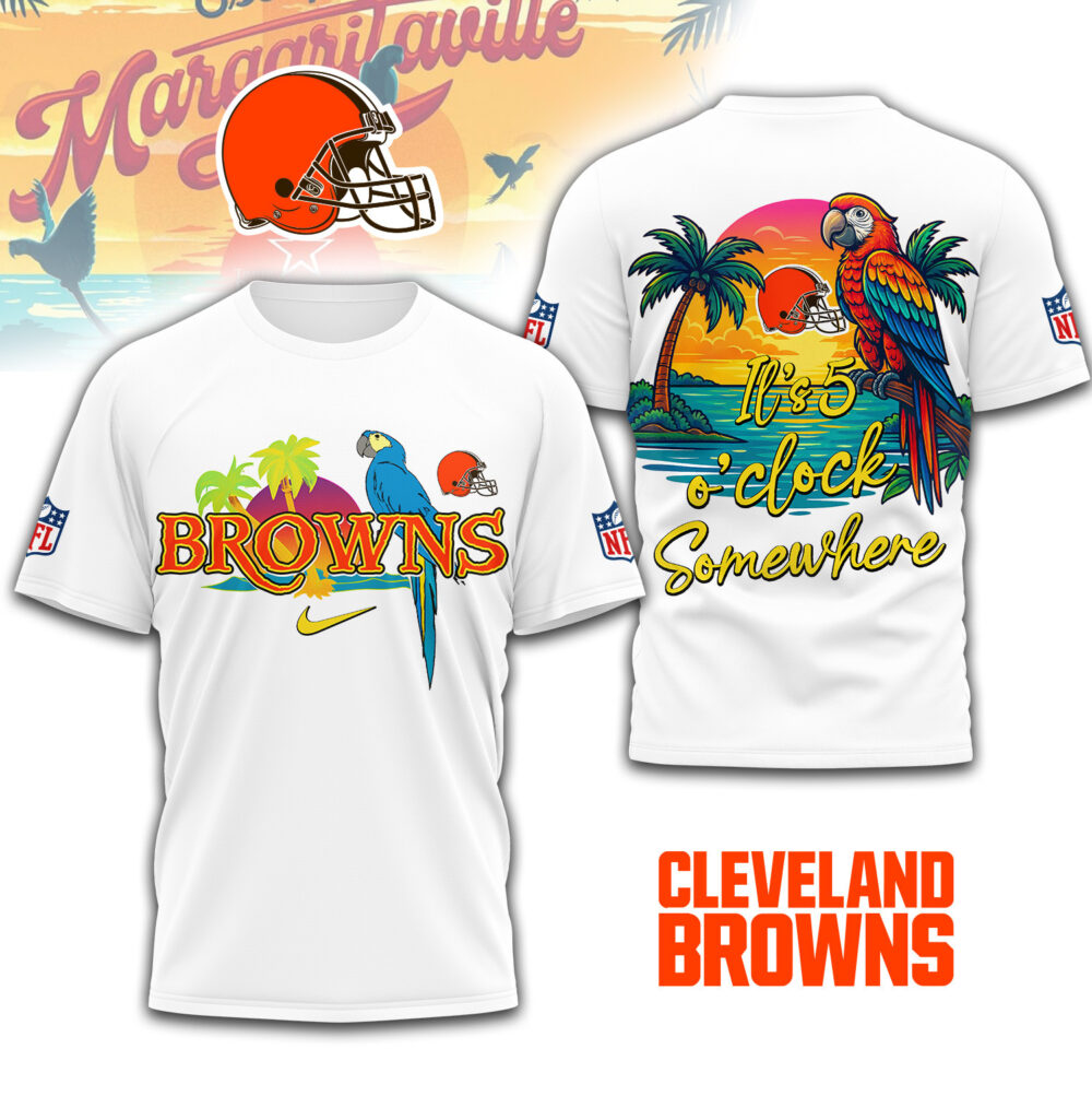 Cleveland Browns | Premium NFL Its 5 Oclock Somewhere 3D Shirt