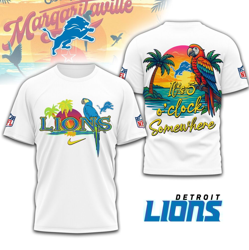 Detroit Lions | Premium NFL Its 5 Oclock Somewhere 3D Shirt