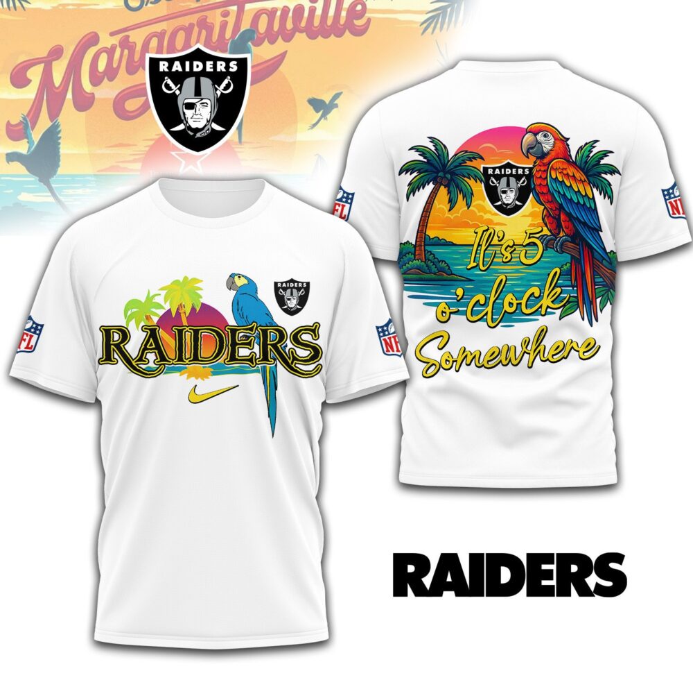 Las Vegas Raiders | Premium NFL Its 5 Oclock Somewhere 3D Shirt
