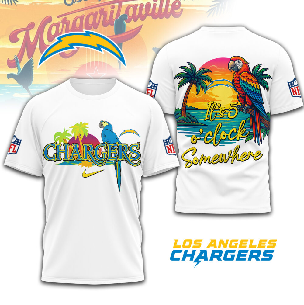 Los Angeles Chargers | Premium NFL Its 5 Oclock Somewhere 3D Shirt
