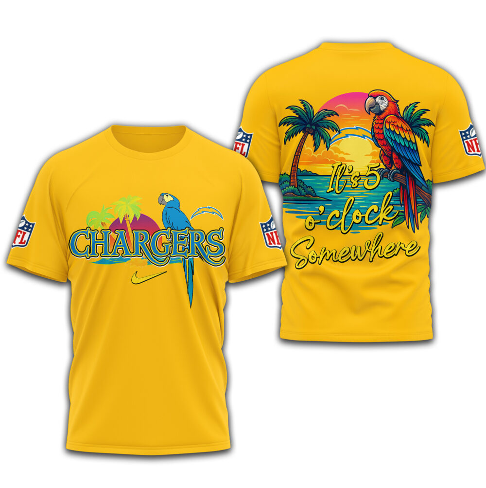 Los Angeles Chargers | Premium NFL Its 5 Oclock Somewhere 3D Shirt